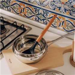 Ковш SL Home «Олла», 1.5 л, d=16 см, h=7.5 см, с крышкой, индукция, нержавеющая сталь