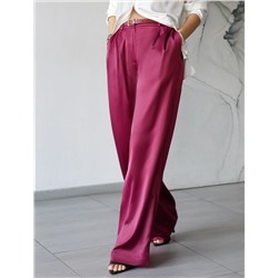 Брюки палаццо широкие из струящегося сатина