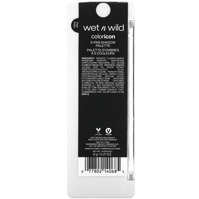 Wet n Wild, Color Icon, Go-Commando, палитра теней из 5 оттенков, 6 г (0,21 унции)