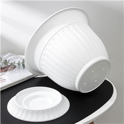 Горшок для цветов «Венеция», 7 л, пластиковый, белый