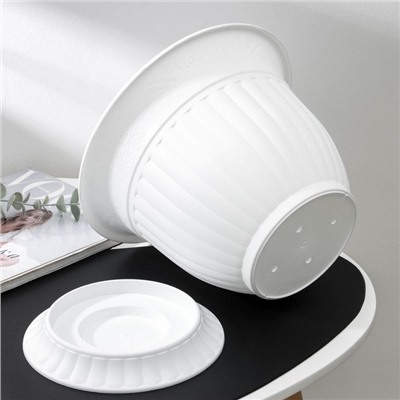 Горшок для цветов «Венеция», 7 л, пластиковый, белый