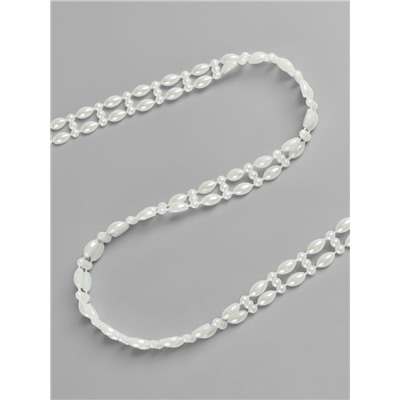 Жемчуг на нитях Арт Узор, плоский, 10 мм, 9±1 м, цвет молочный