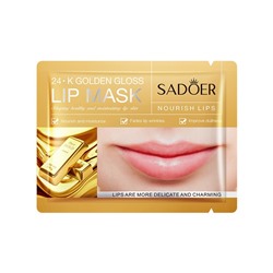 Коллагеновая маска-патч для губ с биозолотом Sadoer