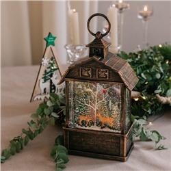 Светодиодная фигура «Олени в лесу» 14×24×8 см, пластик, батарейки ААх3 (не в комплекте), USB, свечение тёплое белое