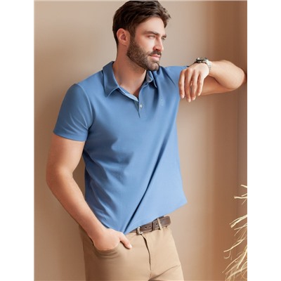 Футболка-поло из фактурного трикотажа