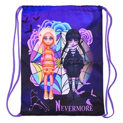 Мешок для обуви "Вэнсдэй" 1 отделение, 330х420мм, петля для подвеса, полиэстер, 210 ден