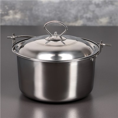 Котелок «Походный», 2.5 л, d=20 см, нержавеющая сталь, серебристый