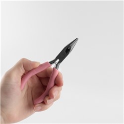 Тонкогубцы с зазубринами, для рукоделия, 12×6.5 см, розовые