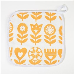 Набор Кухонный Этель «Yellow garden», варежка-прихватка 20×27 см, прихватка 19×19 см, 100% хлопок (МИКС)