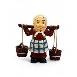 Садовая фигура из полистоуна «Бабушка с ведрами», 20×7×19 см, Greengo
