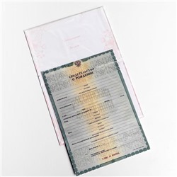 Папка для свидетельства о рождении, А5 «Цветы»