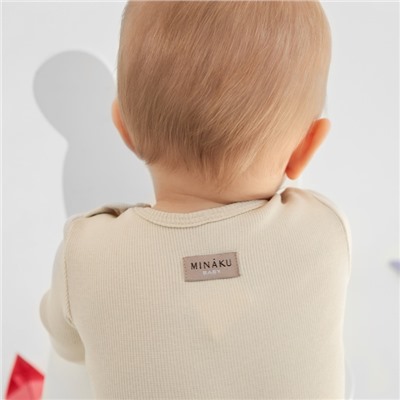 Комплект боди детских MINAKU: Basic Line BABY, рост 62-68 см, шалфей, бежевый
