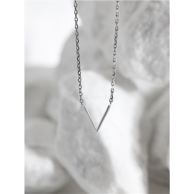 Колье женское V-образное из родированного серебра - Галочка 16-1430р