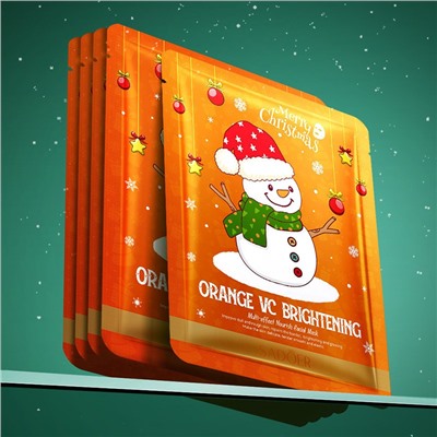 Тканевая маска для лица с витамином C Новогодняя СНЕГОВИК Sadoer