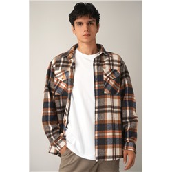 Мужская теплая рубашка в клетку Happyfox