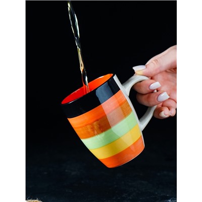 Кружка Доляна «Индия», 300 мл, керамика, оранжевая