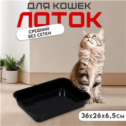 Туалет средний без сетки 36×26×6.5 см, чёрный