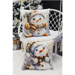 Наволочка декоративная новогодняя 2 шт 3D эффект велюр НАТАЛИ, 1221263