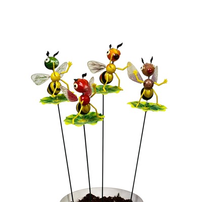 Штекер садовый «Пчёлка на листочке», h=60 см, МИКС, Greengo