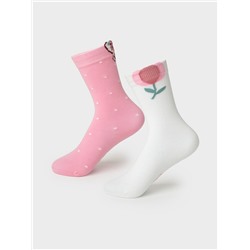 Гольфы детские трикотажные для девочек, 2 пары в комплекте