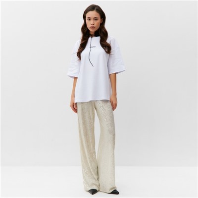 Брюки из пайеток женские MIST Celebration, размер 42, серебряные