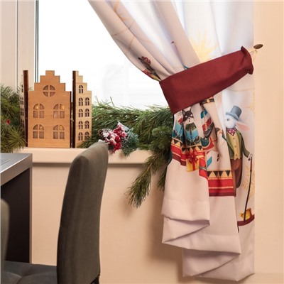 Комплект штор для кухни с подхватами «Этель. Щелкунчик», 2 шт., белые, 145×180 см