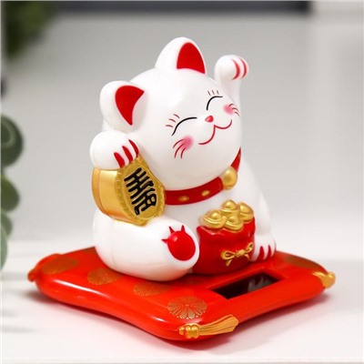 Маятник настольный антистресс «Кот баюн на коврике: иероглиф - Счастье в дом», пластик, 7.5×6.5×6.8 см