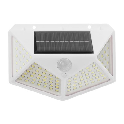 Садовый светильник, уличный, на солнечной батарее, накладной, 100 LED, свечение белое