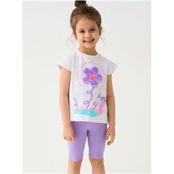 Комплект трикотажный для девочек: джемпер (футболка), брюки (легинсы укороченные)