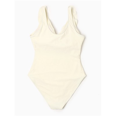 Купальник женский слитный с вырезом MINAKU, размер 42, молочный