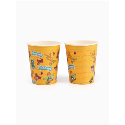 Посуда одноразовая бумажная на 10 персон «Простоквашино»: стаканы, тарелки, скатерть, Союзмультфильм