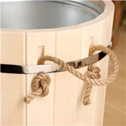 Запарник - ведро для бани и сауны, 12 л, липа, оцинкованная вставка, с крышкой, «Добропаровъ»