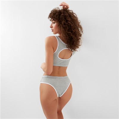 Комплект нижнего белья женский (топ, трусы) Collorista, серый, размер 42-44