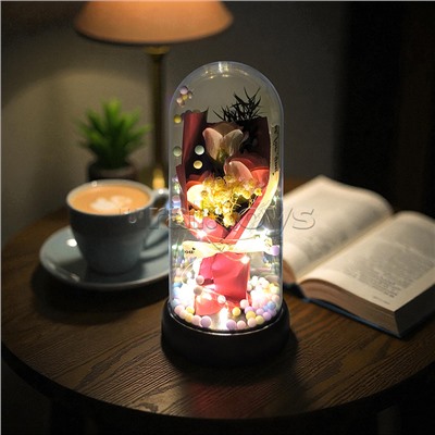 Светильник "Букет роз" в коробке (красный)