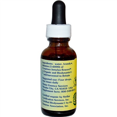 Flower Essence Services, Граб, цветочная эссенция, 30 мл
