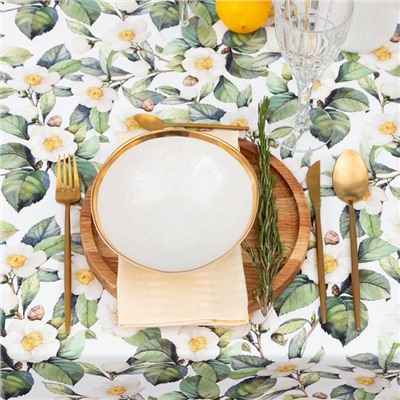 Скатерть «Этель» Camellia, размер 145×220 см, хлопок 100%, саржа 190 г/м²