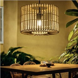 Светильник потолочный из ротанга «Бима», 1×120 Вт, Е27, 30×30×20 см