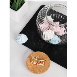 Банка для сыпучих бамбуковая крышка с фигуркой 850 мл / 9936 /уп 60/ новогодняя