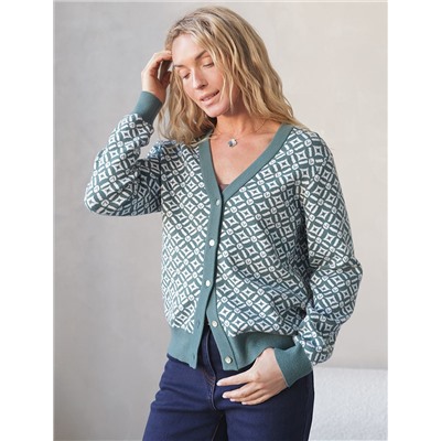 Жакет тонкой и эластичной жаккардовой вязки