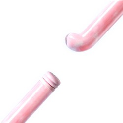 Розовый компактный вибратор из стекла Magic Cane - 12 см.