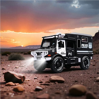 Машина "Трейлер. Полиция" (свет, звук) в коробке