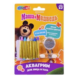 Аквагрим карандаши 6 цв, классика "Маша и Медведь"