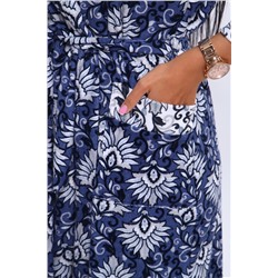 Халат 209 синий+цветы