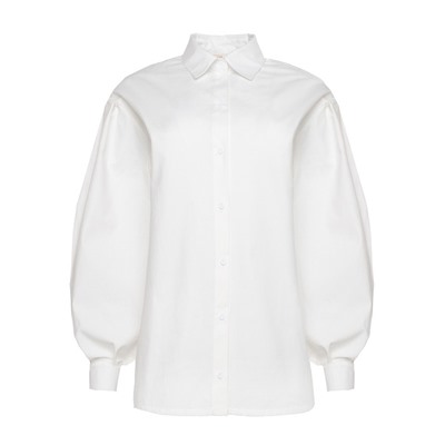 Рубашка женская с объёмными рукавами MINAKU: Casual Collection, размер 50, белая