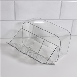 Органайзер для хранения, навесной, 2 секции, с клеевой основой, 17×6.5×10.5 см, прозрачный