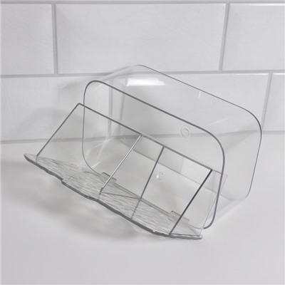 Органайзер для хранения, навесной, 2 секции, с клеевой основой, 17×6.5×10.5 см, прозрачный