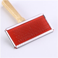 Пуходерка Wood средняя без капель, деревянная ручка, 9×12 см