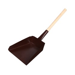 Совок хозяйственный, 17×17×6 см, металл, деревянный черенок 35 см, МИКС