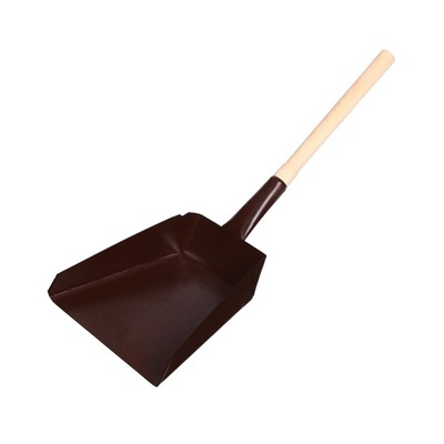 Совок хозяйственный, 17×17×6 см, металл, деревянный черенок 35 см, МИКС