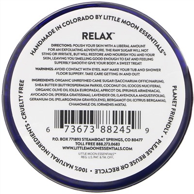 Little Moon Essentials, Relax, Floral Sugar Exfoliant, Bath and Shower, 2 oz (56 g)